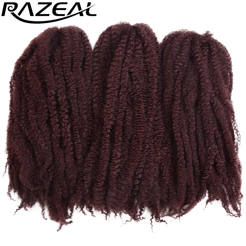 Razeal 18 дюймов 100 г/шт. афро кудрявые марли косички для наращивания крючком