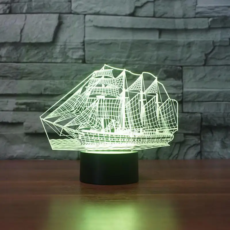 Креативные товары Парусная 3d лампа светодиодный декоративный настольный ночник