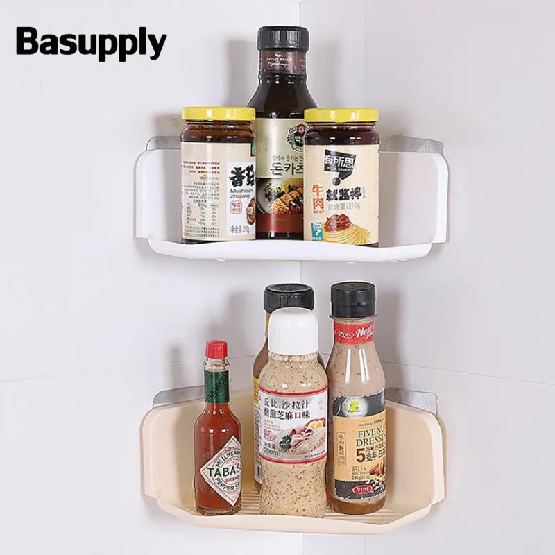 BASUPPLY 1PC Bathroom Corner Shower Shelf Shampoo Makeup Storage Holder Kitchen Rack Organizer (3 Colors) | Дом и сад