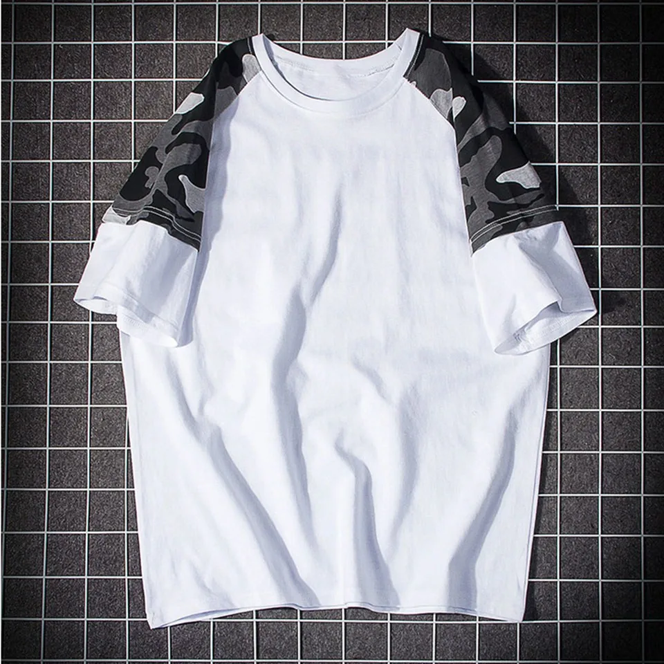 Meitawilltion Лето Camo Patchwork Белый Черный 100% футболки хлопковые топы 2018 Повседневное