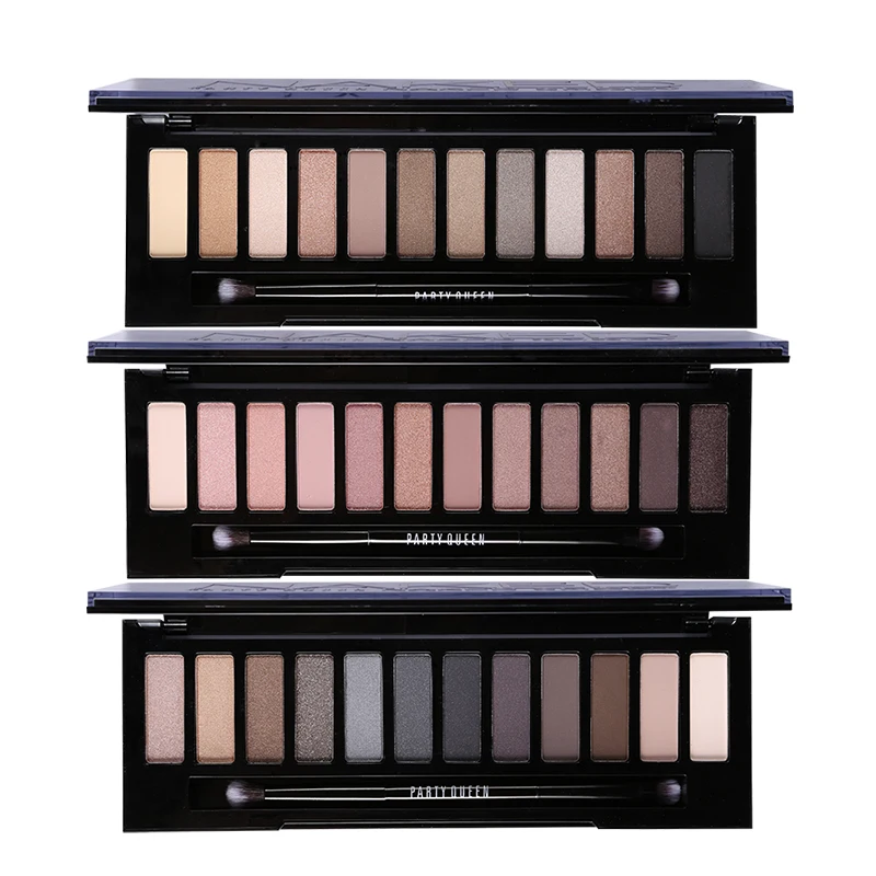 Палитра теней для век матовые и телесные тени с блестящими дымчатыми тенями