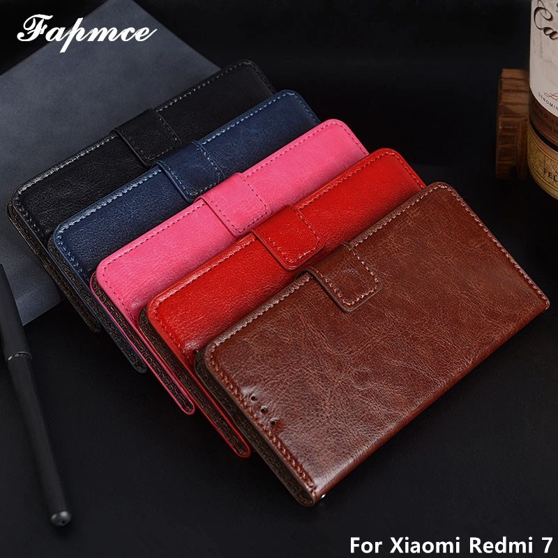 Leather Case For Xiaomi Redmi 7 Luxury Flip PU Cover Redmi7 Wallet Card Holder Photo Frame | Мобильные телефоны и