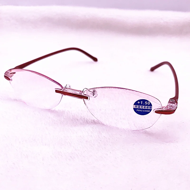 Новые очки для чтения без оправы женский прозрачный синий светильник