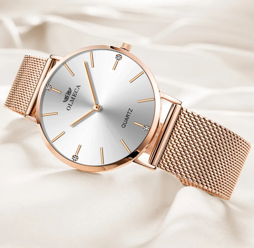 OLMECA женские часы с бриллиантами и маленьким циферблатом Relogio Feminino Milanese Mesh Band
