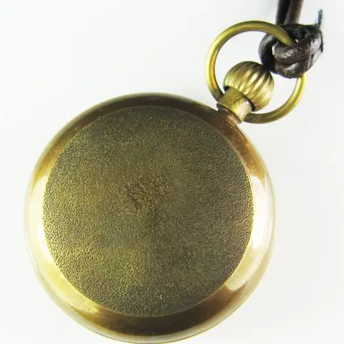 Новый художественный Мини Размер механические карманные латунные часы + кожаная