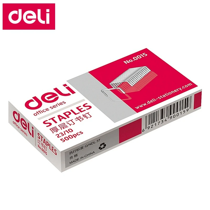 5000 шт./лот Deli 0015 тяжелые скобы 23/10 12x10 мм Ширина 12 Высота 10 емкость 75 страниц 70 г
