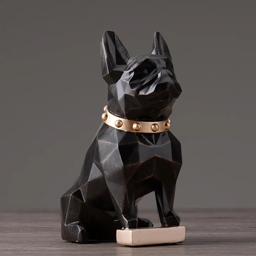 Black Small Статуя собаки домашний декор ремесла Животная скульптура из смолы современное искусство для украшения дома аксессуары для украшения статуэтки садовый декор - Цвет: Black Small