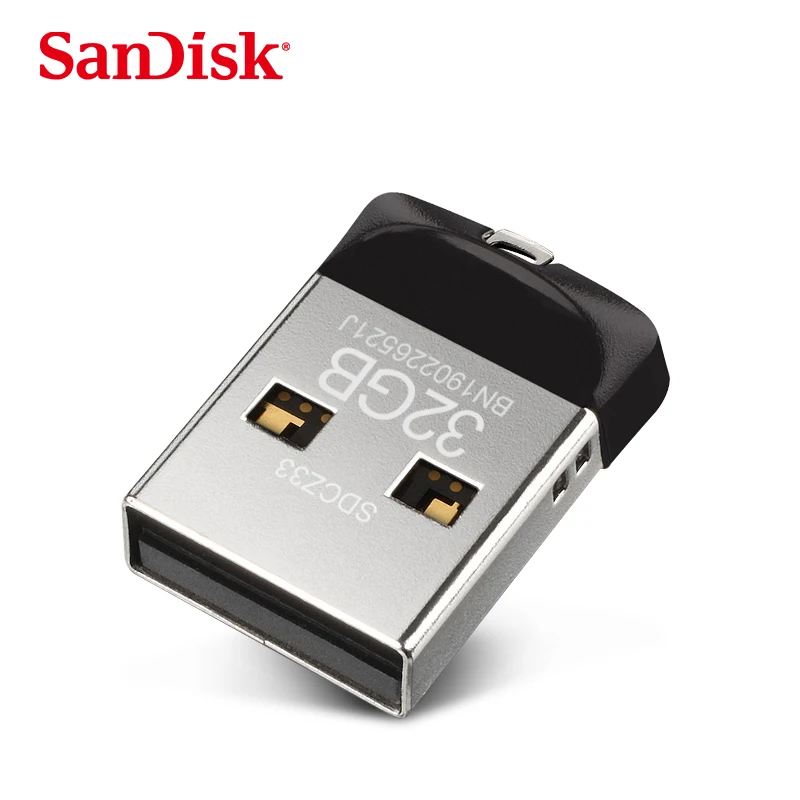 SanDisk Cruzer Fit USB флеш-накопитель SD CZ33 64 ГБ 32 ГБ 16 ГБ 8 ГБ Мини-накопитель USB 2,0 Поддержка официальной проверки