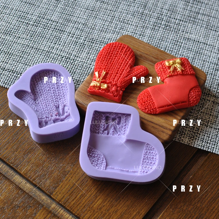 Силиконовая форма для помадки Пищевая силиконовая Носки перчатки фаршированные