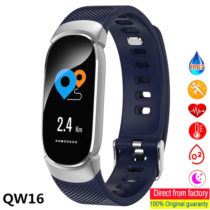 Фитнес-браслет QW16 пульсометр измеритель артериального давления шагомер для Android