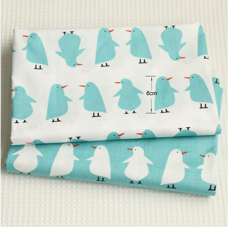 Хлопчатобумажная ткань с мультипликационным принтом пингвинов Twill Tilda сделай сам