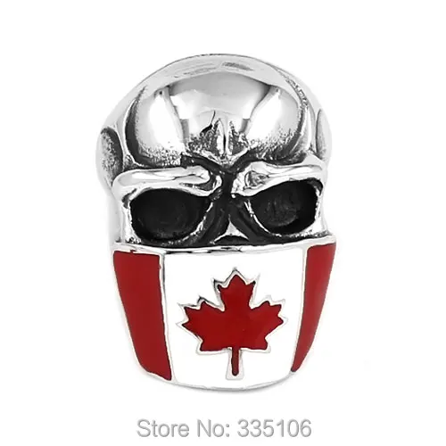 Оптовая продажа канадского флага неверных череп кольцо Нержавеющая сталь