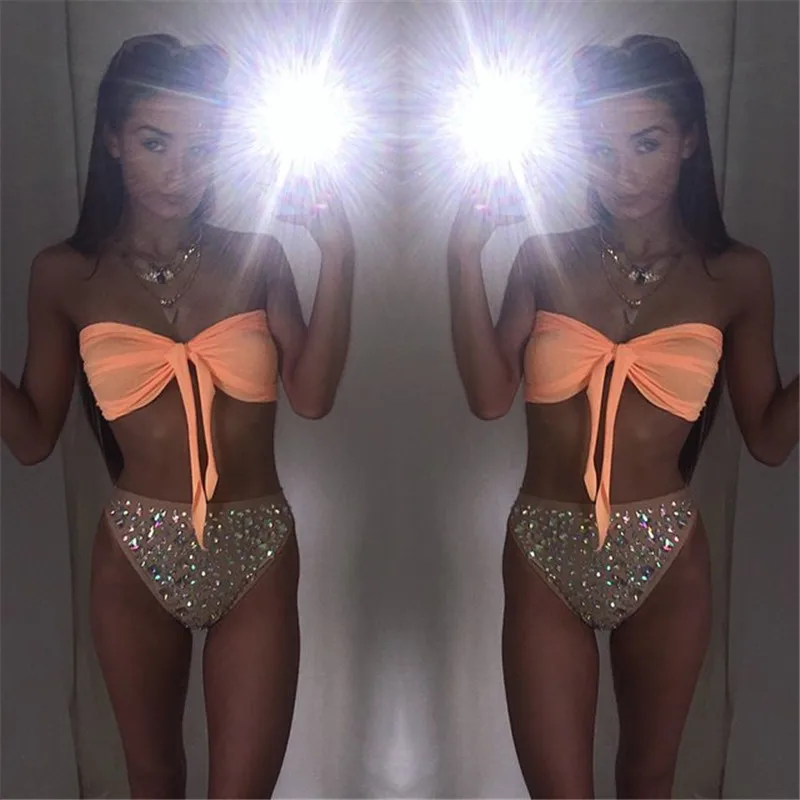 Новый Алмаз Плавание одежда Для женщин 2018 Sexy бретелек Высокая Талия бикини