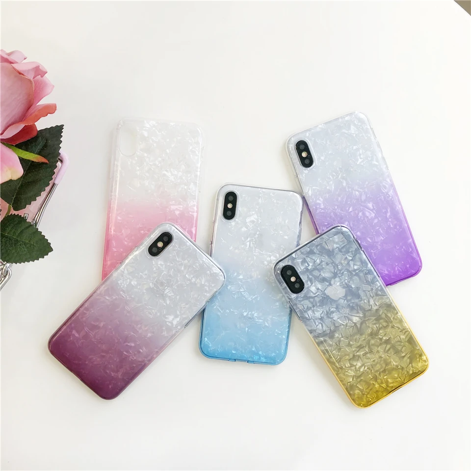 Радужный мраморный чехол для iphone XR XS MAX X 6 6s 7 8 Plus XiaoMi RedMi 6A Pro S2 5 Mi A2 A1 мягкий