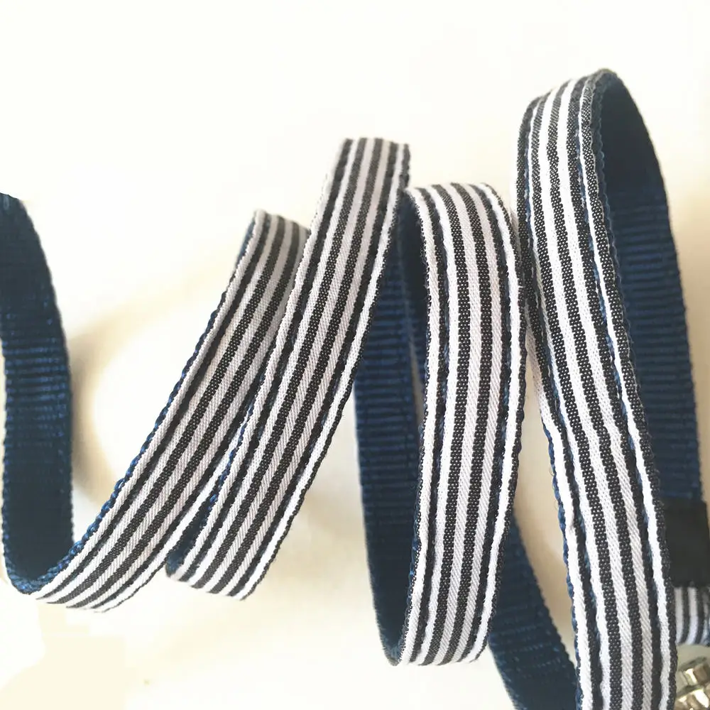 Синий ошейник и поводок для питомцев нейлоновые полосатые поводки собачьего