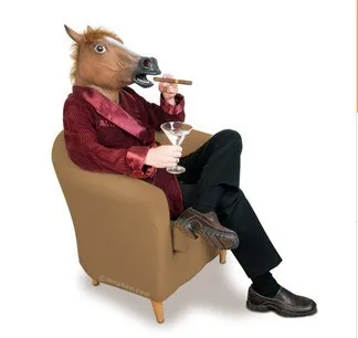 Маска лошадиная на все лицо маска лошади Хэллоуин латексная коричневая костюм