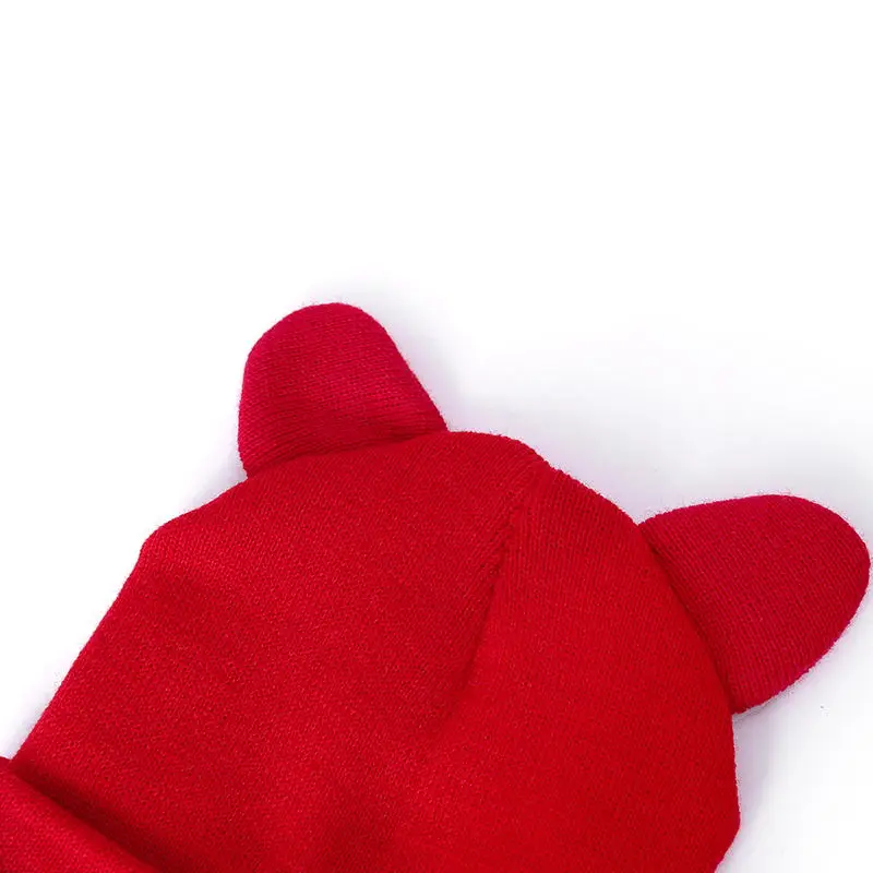 Женская вязаная шапка с ушками SANDMAN зимняя хлопковая теплая женская женские