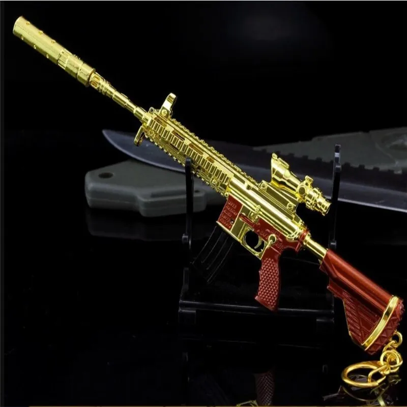 M416 золото игры Playerunknown's боя 3D брелок pubg кастрюля кулон Забавная детская одежда