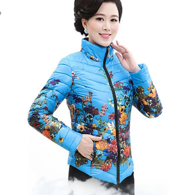 Женская хлопковая парка с цветочным принтом на молнии | одежда