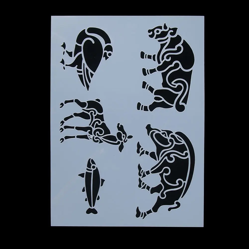 Дикий Животные многоразовые трафареты аэрограф живопись на холсте торт