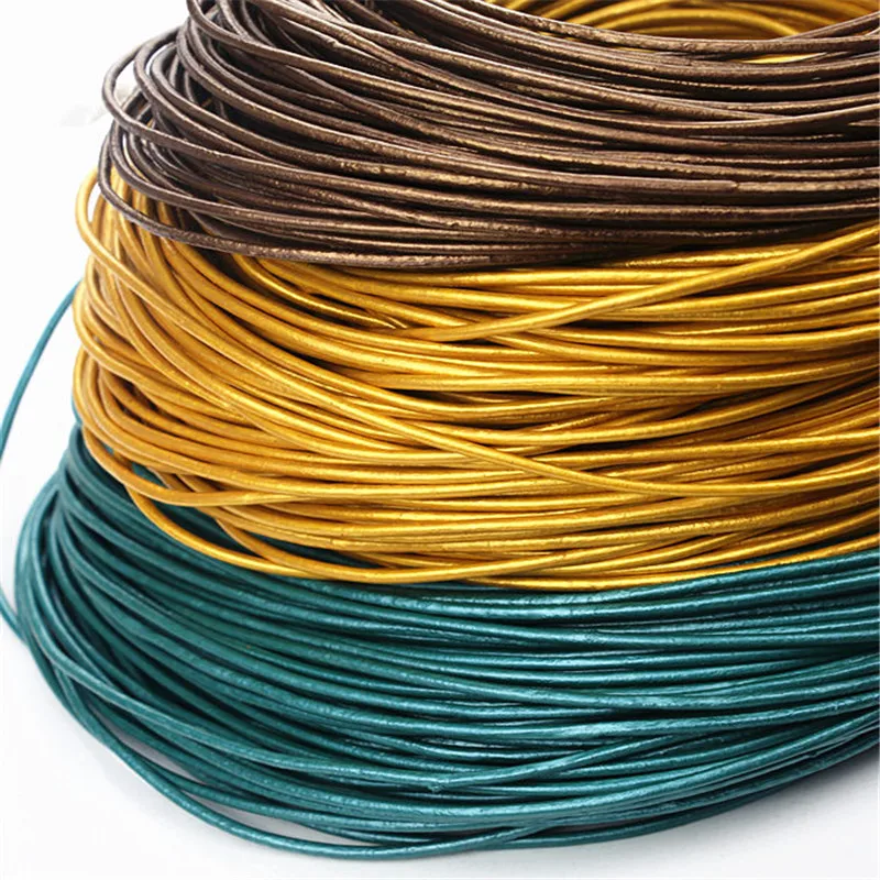 Шнуры из натуральной кожи COMEOWN круглый шнур 2 мм 5 м веревка/нить для браслета