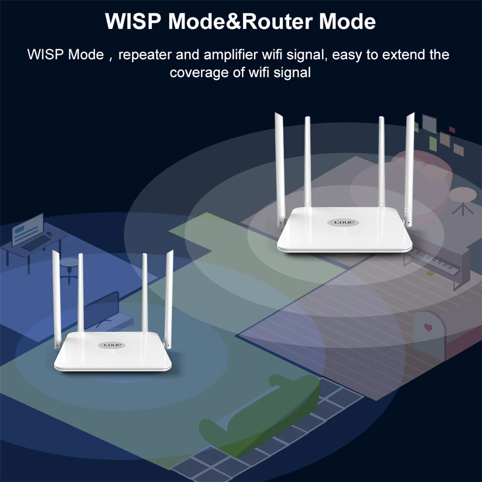 EDUP 5 ГГц Wi-Fi роутера 1200 Мбит/с Wlan ретранслятор Беспроводной 802.11ac высокой мощности