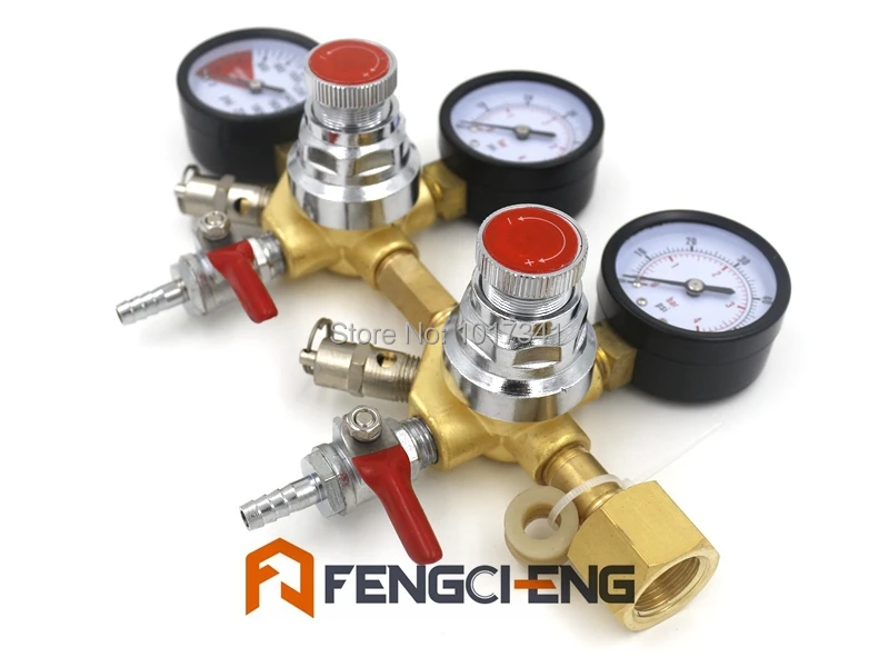 Двойной корпус CO2 проект регулятор подачи пива с 1/4 &quotБарб контрольные клапаны