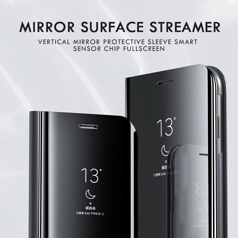 smart mirror flip phone case for xiaomi mi 9 se 8 a1 a2 lite 5x 6x clear view cover for redmi note 7 6 5 pro 4 4a 4x 6a 5a prime free global shipping