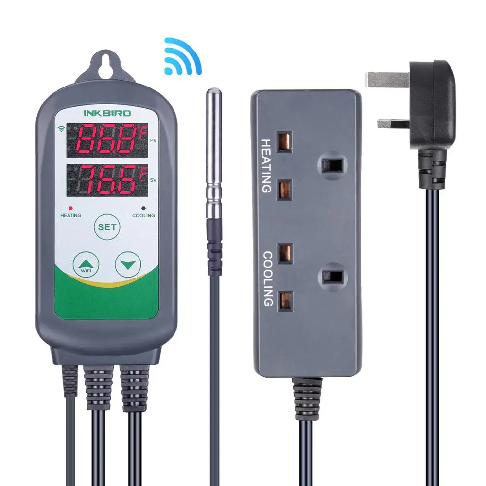 Inkbird ITC 308 WIFI штепсельная вилка британского стандарта ЖК дисплей Экран