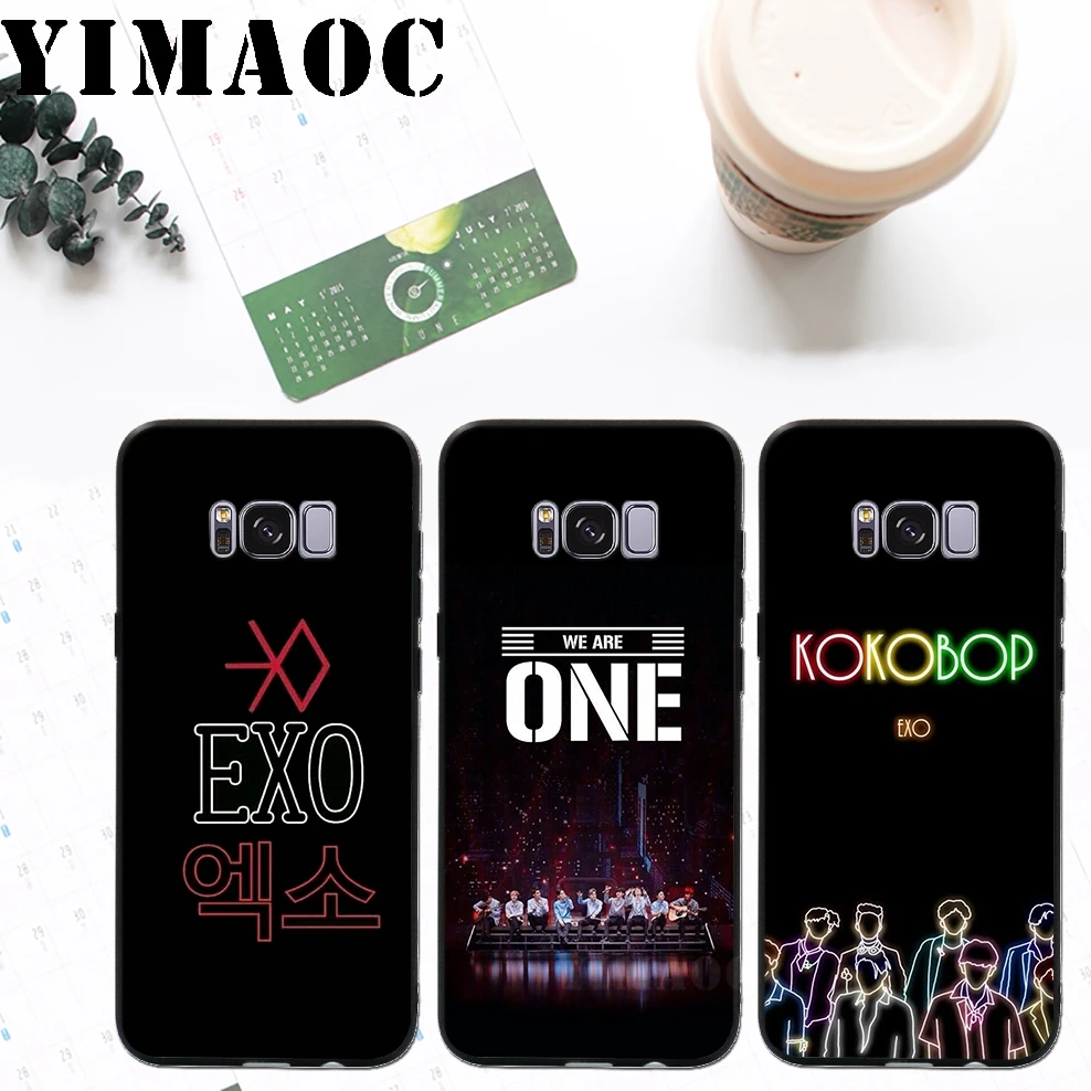 YIMAOC Exo Bands K Pop Soft Silicone Case for Samsung Galaxy A3 A5 A6 Plus 2017 2016 S6 S7 Edge S8 S9 &amp Note 8 9 |