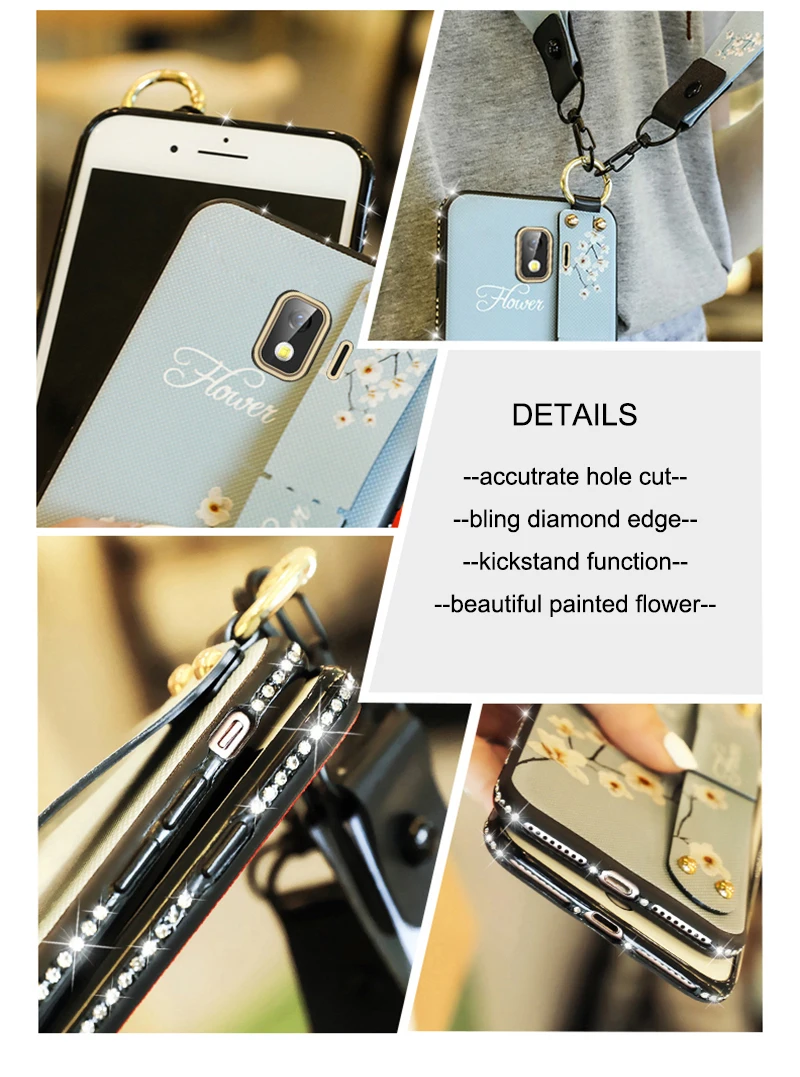 Чехол на запястье для Meizu M6 M5 M3 Note Meilan Note 3 5 6 Чехол с бриллиантовым цветком