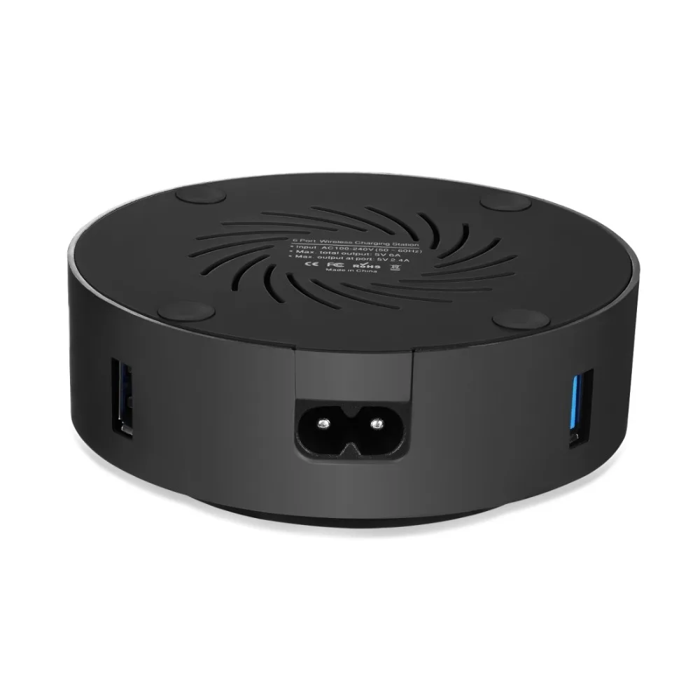 30 Вт 6A 6 USB портов быстрая зарядка для iPhone/iPad/смартфонов + Беспроводное зарядное
