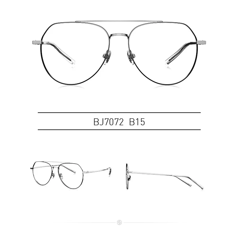 BOLON Double Bridge Eye Glasses Frame for Men Women, Aviation Spectacles Frames for Myopia Sunglasses with Diopters BJ7072