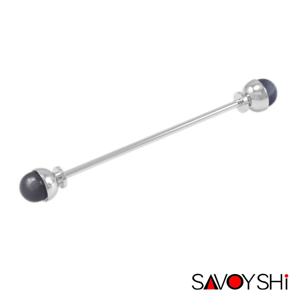 Grey Savoyshi фирменный посеребренный мужской s рубашка французский воротник булавка Новогодняя брошь бар застежка зажим штанга лацкан палка мужские ювелирные аксессуары - Окраска металла: Grey
