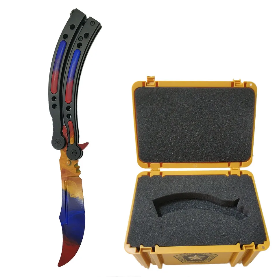 Swayboo CS GO Karambit складной набор ножей чехол бабочка в коробке для ножей допплеровский тренировочный нож без края ревой практический инструмент
