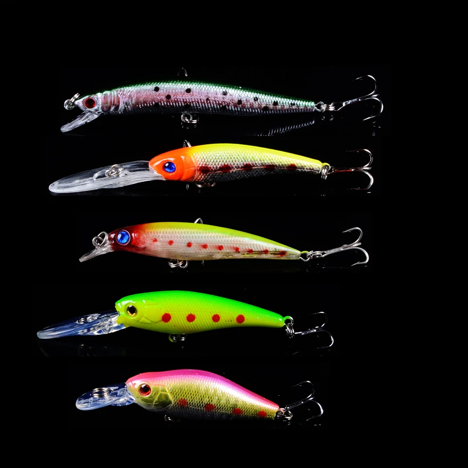 

New Arrived 5pcs/Lot Fishing Lures Minnow High Quality 5 Different Model Artificial Cankbait Fishing Tackle Pesca 3D Eyes