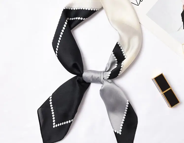 

Yishine 70*70 CM Women Multifunction Polyester Silk Scarf Patchwork Printed Satin Small Square Wraps Scarves Shawl