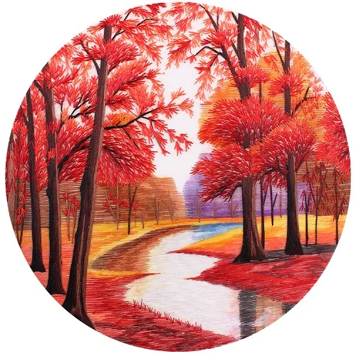 07149 Size 30X30cm DIY шелк тутового шелкопряда Сучжоу наборы для вышивки напечатанные картины, комплекты для рукоделия Наборы для начинающих живописная серия - Цвет: 07149 Size 30X30cm