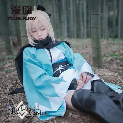Аниме Fate Grand Order Okita Souji Sakura Saber карнавальный костюм Artoria Pendragon для Хэллоуина |