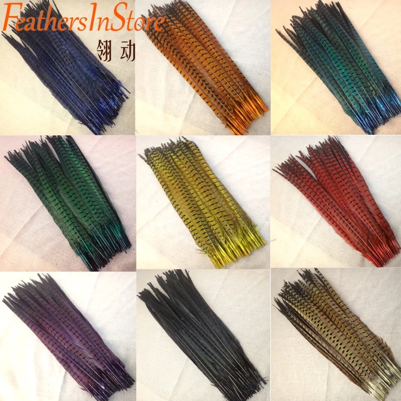 EMS Shipping 200 pcs 20 22inch Natural purple black orange green yellow pink royal blue turquoise Ringneck Pheasant Feather|ringneck pheasant