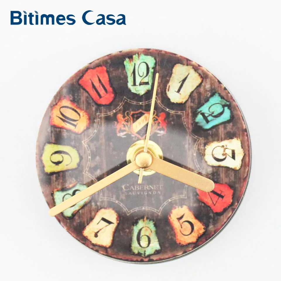 Bitimes винтажные настенные часы на холодильник, магниты, часы на холодильник, наклейки s, украшение дома, настенные часы, магнитный стикер для холодильника