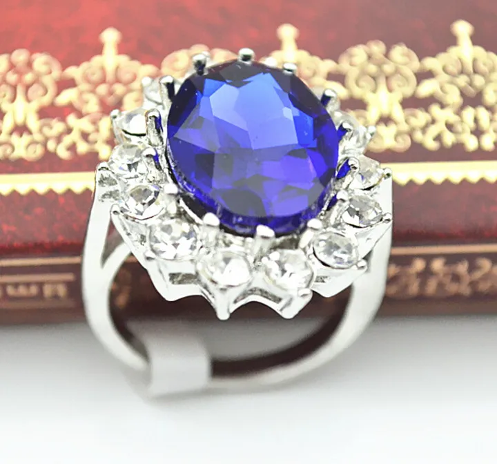 Принцесса Диана Вильям Кейт Кристальные кольца умный дизайн Золотое заполненное