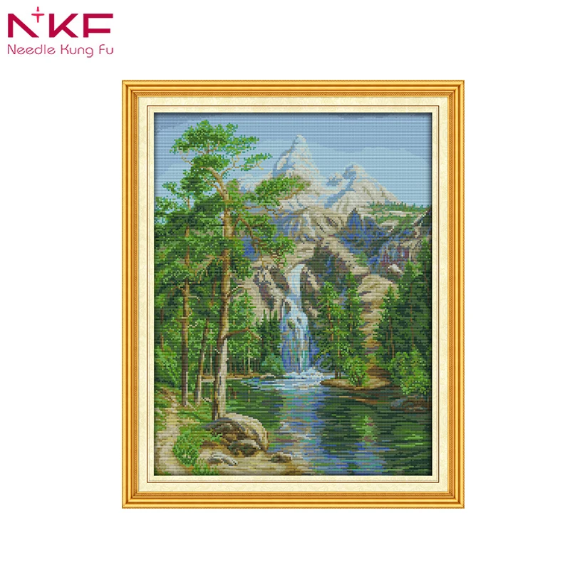 NKFHigh mountain домашний декор с пейзажем китайский вышивка пакеты вышивки крестом