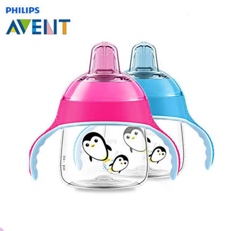 Avent 260 мл/200 мл bpa бесплатно мультфильм мягкий носик Чашки с ручками Бутылочки для