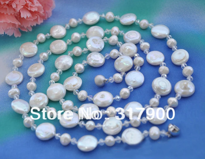 42 &quotбелый круглый/отделение для монет Пресноводная жемчужина очистить