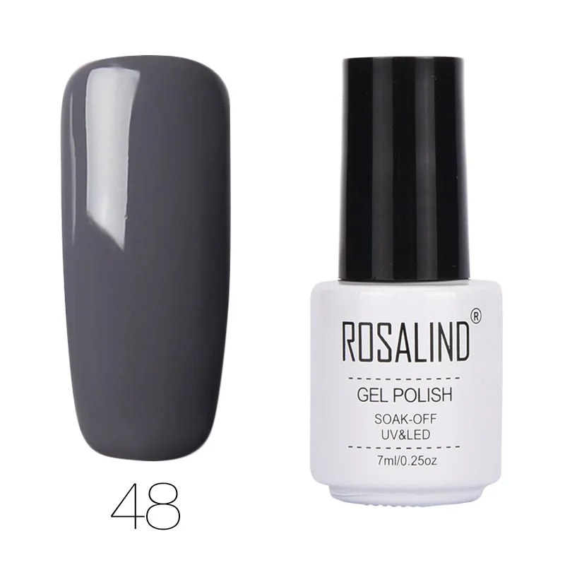 48 ROSALIND 7ML Gel Varnish Hybrid Nails Art Vernis Semi Перманентный гель для ногтей для ногтей для маникюра Замачивание верхнего базового белого геля - Цвет: 48