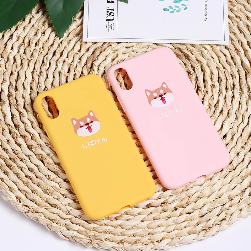 

Cute Cartoon Lazy Cats Spotty Dog Corgi Puppy Soft Matte Phone Case Fundas For iPhone 12 11 7Plus 7 6Plus 6 6 8 8Plus X XS Max