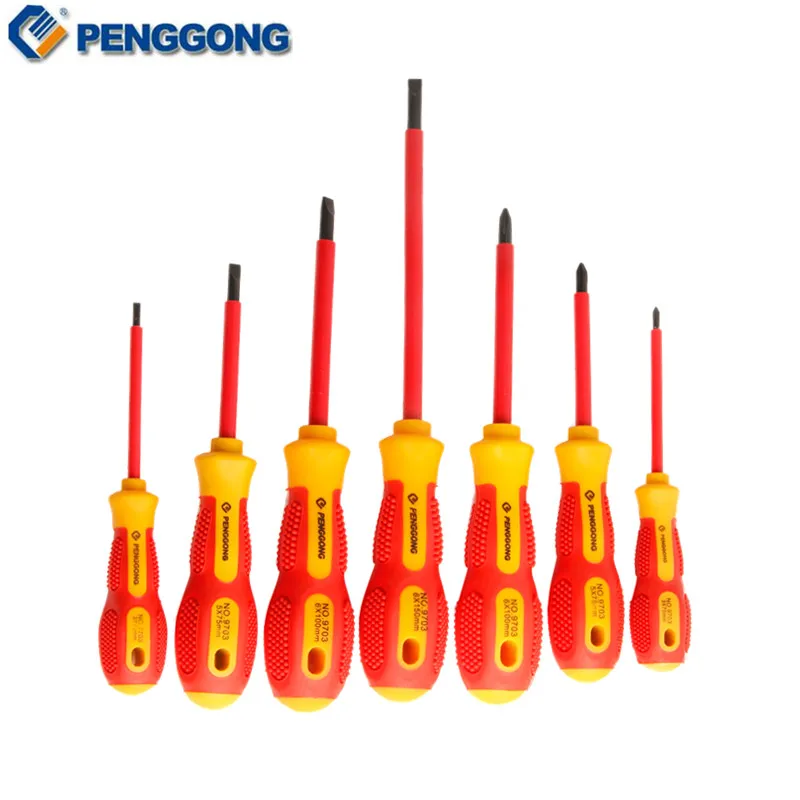 Набор отверток pengong 7 шт. изолированные отвертки с магнитным электриком ремонт