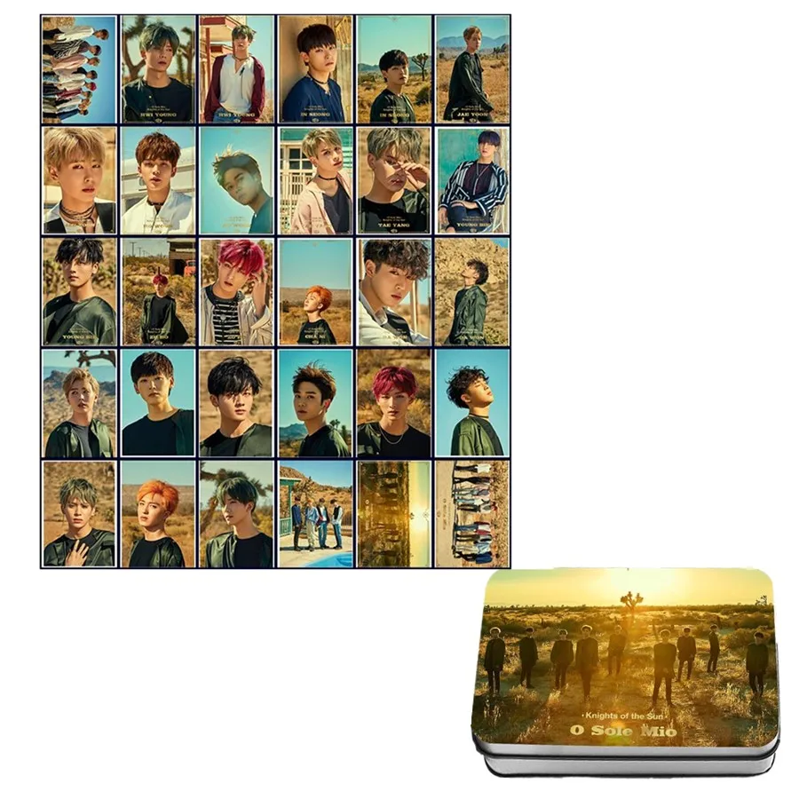 D Kpop SF9 Альбом Polaroid ЛОМО карта с фотографией молодых BIN rowoon ча NI HD Фотокарта карты с металлической коробкой 30 шт./компл - Цвет: D