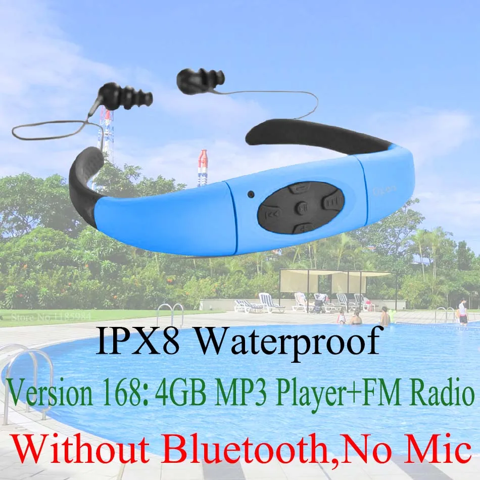 168 ( 4GB MP3 C ) 268 IPX8 водонепроницаемый Bluetooth 4,0; 168 4 ГБ 8 ГБ Водонепроницаемый MP3-плеер fm-радио) Плавание ming Дайвинг подводный Спорт Плавание Наушники - Цвет: 168 ( 4GB MP3 C )